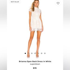 Brianna Open back dress in white